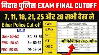 बिहार पुलिस ऑफिशियल कट-ऑफ 2024|| Bihar Police Official Cut-off List 2024||Bihar Police 21391 Cut-off