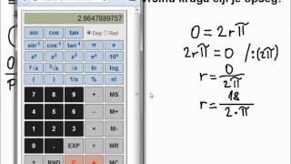 Iz opsega kruga računamo površinu | Opseg i površina  kruga - ZADATAK 2.