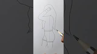 Girl Drawing Jeans And Top Side View | Simple drawing | Arun Easy Art #shorts #girldrawingeasy