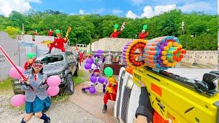 Nerf War | Amusement Park Battle 123(Nerf First Person Shooter)