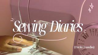 Sewing Diaries 1 || learning to sew, threading, mini project, etc. 