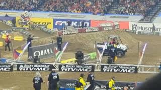 Raw 450 SX Heat 1 First Lap Indianapolis Supercross 2023 #supercross #indysupercross #indysx