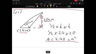 Junior cert Ordinary level Maths: Area of Triangle and other shapes