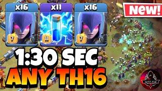 Effortless 3 Stars! TH16 Zap Quake Witch is the Easiest TH16 Attack Strategy in Clash of Clans