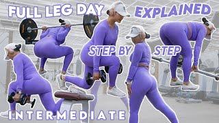 STEP BY STEP LOWER BODY DAY USING BASIC GYM EQUIPMENT (INTERMEDIATE)
