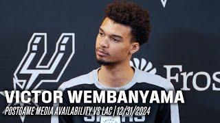 Victor Wembanyama Postgame vs Los Angeles Clippers | 12.31.24