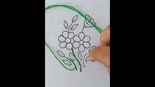 #bordado Hand embroidery flower bouquet, botanical flower design stitching tutorial rose#embroidery