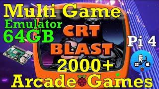 CRT Blast Raspberry Pi 4. Dual Screen Multiple Emulator System. 64GB. How to add Games.