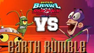 Plankton vs Fanboy | Super Brawl Showdown v0.3.1b Full Match Gameplay