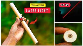 Make a Powerful Rechargeable Laser Light at Home | Very Easy