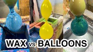 dipping WATER BALLOONS in wax!!!!