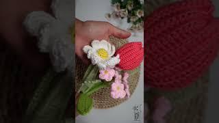 Crochet Forget me not flower bouquet #crochetflowerdesign #crochet #short