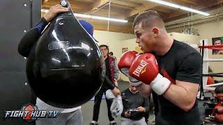 CANELO ALVAREZ KILLS THE HEAVY BAG! LOOKS FEROCIOUS & WORKS ON HEAD MOVEMENT FOR CHAVEZ JR FIGHT