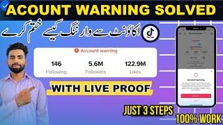 How to solve tiktok warning Problem | Tiktok acount se warning kesy kahtm kare