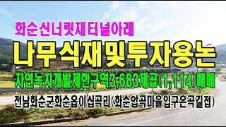 21-47[전남화순읍지역땅][화순제2터널너릿재부근토지]자역녹지지역,개발제한구역,조경용나무식재됨(1,114py)매매~