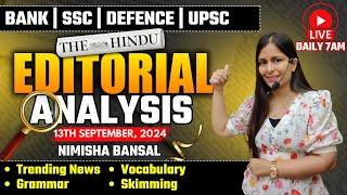 Editorial Analysis | 13th September, 2024 | Vocab, Grammar, Reading, Skimming | Nimisha Bansal