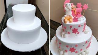 2 Step Cake Fondant Cake Design Birthday Cake Decorating Tutorials