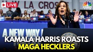 LIVE: Kamala Harris Took a Playful Jab at MAGA Heckler Who Disrupted Her Rally in Wisconsin | N18G