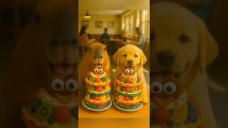 Capybara & Puppy Eat Fruit Pancake Tower #shortsfeed #capybara #puppy