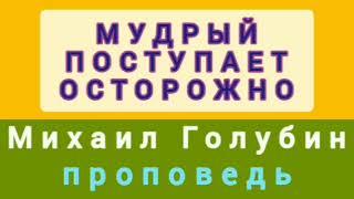 МУДРЫЙ ПОСТУПАЕТ ОСТОРОЖНО (Михаил Голубин, проповедь).