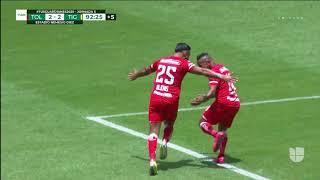 TOLUCA VS TIGRES  3-2 JORNADA 5 GUARDIANES 2020 GOL DE ALEXIS CANELO