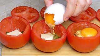 Just stick an egg in a tomato and you will be amazed! Simple breakfast recipe