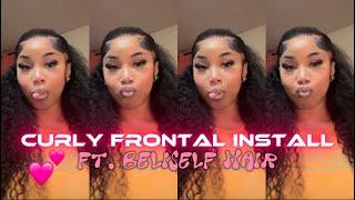 30 Inch Melted Half Up Half Down Curly Frontal Wig Install | Perfect Install with Beliself Hair! 