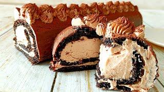 Roll "Chocolate Tale" with cottage cheese and chocolate cream.