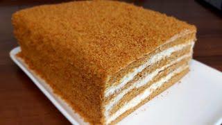 MEDOVIK  Honey cake in 15 minutes! Recipe without rolling out the cakes!! Honey cake works 100%!