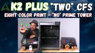 Creality K2 PLUS:  EIGHT (8) Color Test Tower - *NO PRIME TOWER* - 2 CFS - 3D Print