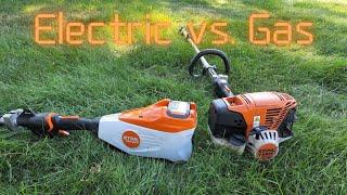 Gas vs  Electric Trimmers #stihl