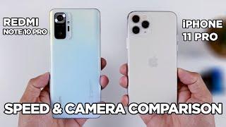 Redmi Note 10 Pro vs iPhone 11 Pro SPEED TEST & CAMERA Comparison | Zeibiz