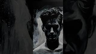 Quick Acrylics Sketch on Black Paper  #artshorts #artvideos