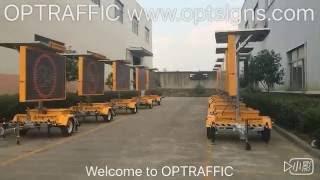 OPTRAFFIC DEMONSTRATION OF VARIABLE MESSAGE SIGNS SOLAR POWERED TRAILER MOUNTED MOBILE VMS