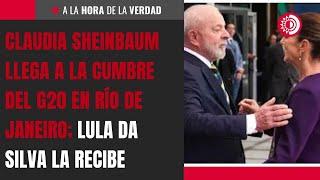 Claudia Sheinbaum Pardo llega a la Cumbre del G20 en Río de Janeiro; Lula Da Silva la recibe