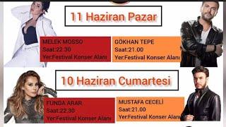 57.Tekirdağ kiraz festivali 9.10.11 Haziran 2023 Mustafa Ceceli Melek mosso funda arar Ferhat Göçer