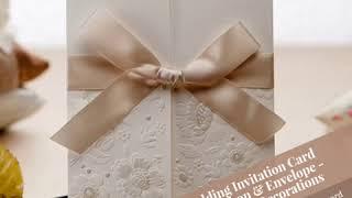 Wedding Invitation Card With Ribbon & Envelope - Celebration Decorations