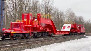 Shiny Red Caboose! and a 16 Axle "High and Wide" Car on Today's CSX Q634! (2/14/21)  [4K60]