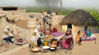 Ancient Village Life Pakistan | Village Women Morning Routine in Fog | Village Traditional Food