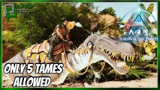 Taming our First Dinosaur in this insane Challenge - 5 Tame Challenge  in Ark Ascended EP7