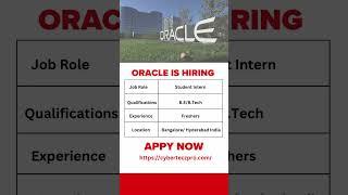 Oracle Internship #shorts #job #jobsforefreshers #jobsearch