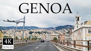 Italy - GENOA | Driving through the City Genoa (4K UHD) - Relaxing Music Along with Beautiful Video