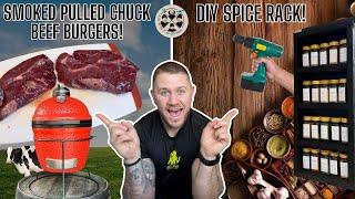 THIS...WAS...AMAZING! - DIY SPICE RACK AND PULLED SMOKED CHUCK BEEF BURGERS!