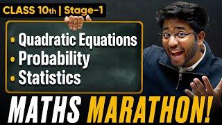 Class 10th Maths Maha Marathon - Quadratic Eq, Probability & Statistics  | Shobhit Nirwan