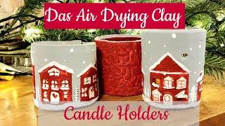 EMBOSSED Air Dry Clay Candle Holders