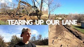 GAS LINE, Water & Sewer || backfill & compacting