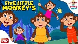  Five Little Monkeys (Male Version)  | SuperKid TV  | Fun & Catchy Rhymes for Children 