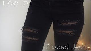 DIY | Distressed Ripped Black Jeans