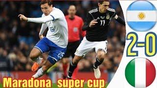 Argentina vs Italy(2-0)Maradona Super Cup 2021 Highlights#Copa America vs Euro2020