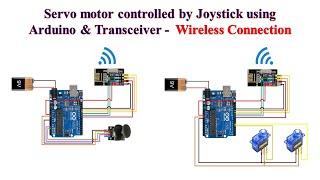 Servo motor controlled by Joystick using Arduino & Transceiver - Wireless Connection